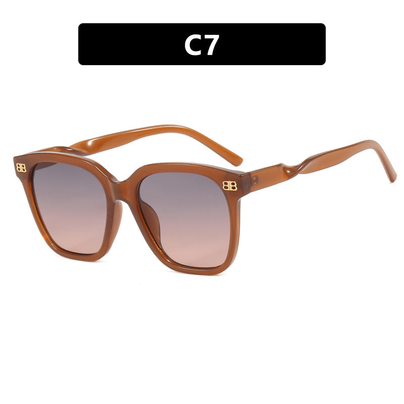 Damen quadratische Sonnenbrille mit eleganter Rahmenstruktur und UV-Schutz Karnz