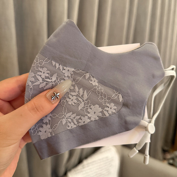 Lace-Panel Atmungsaktive Wiederverwendbare Gesichtsmaske mit Verstellbaren Ohrenschlaufen Karnz