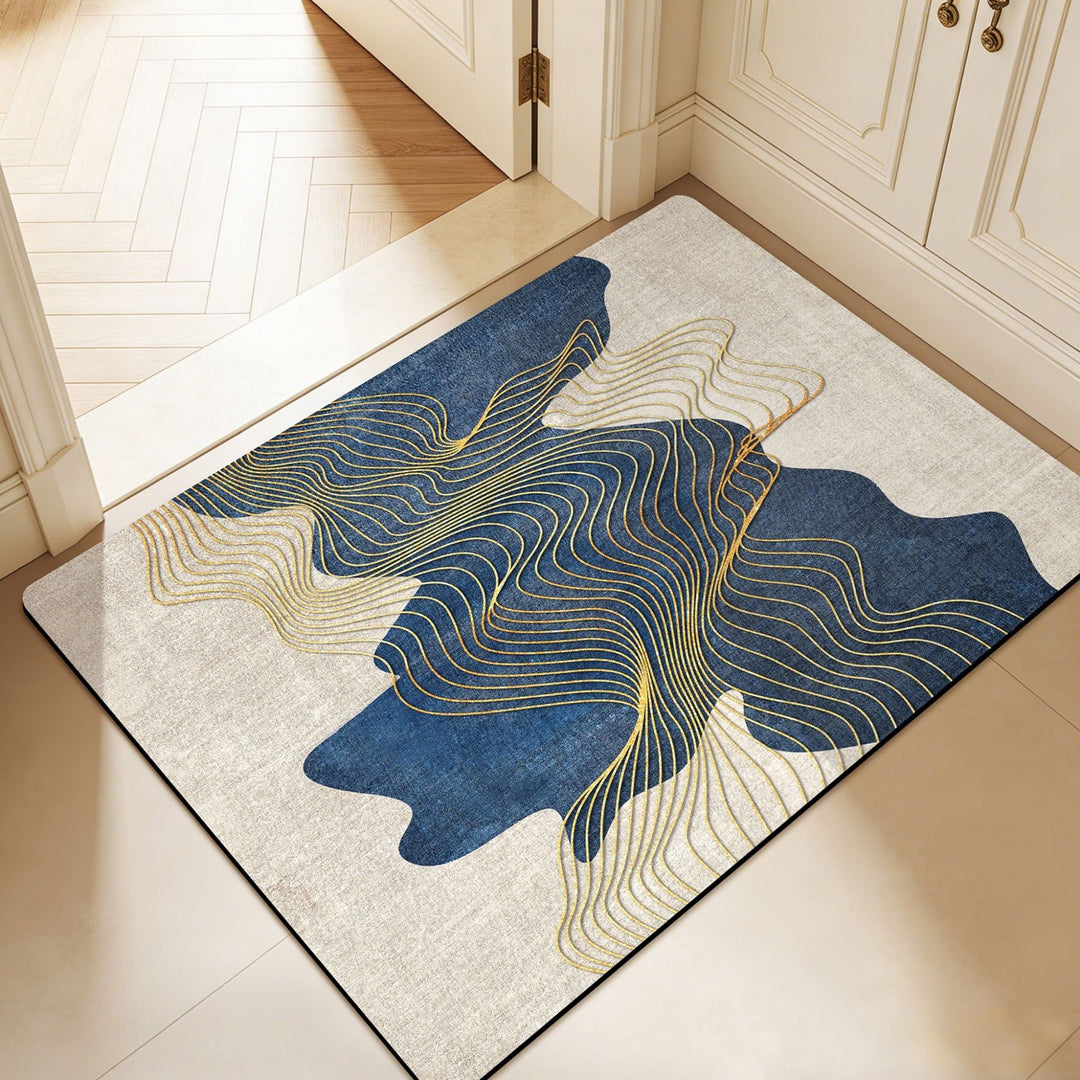 Modern abstraktes Blattdesign Teppich Karnz