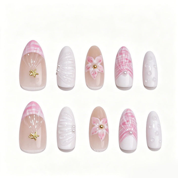 Dekoratives Floral Press-On Nagelkunstset