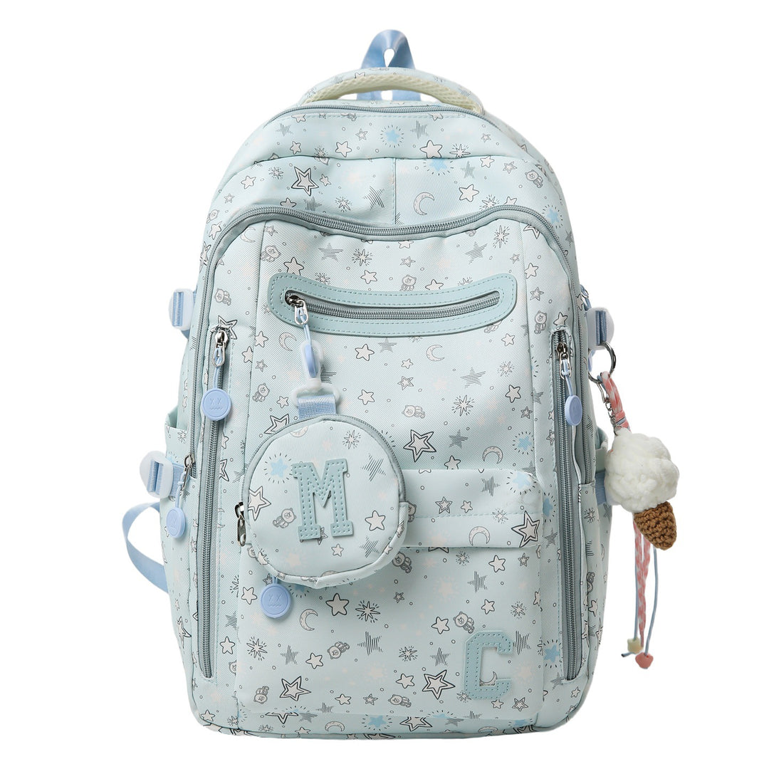 Verspielt Stern-Print Schulrucksack