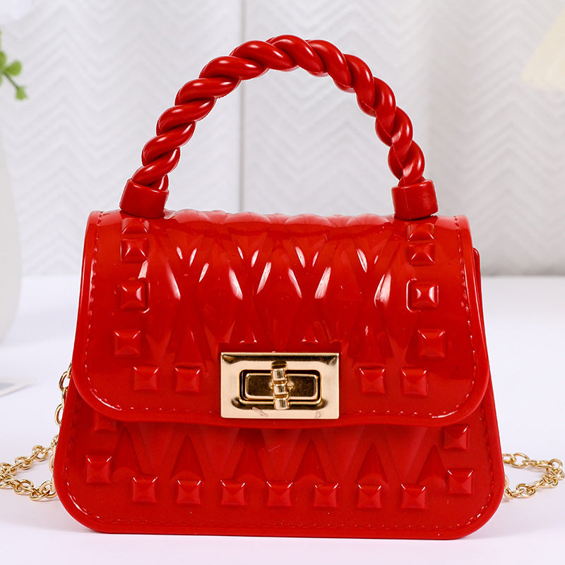 Damen Designer Handtasche mit strukturiertem Obermaterial und goldfarbener Schnalle Karnz