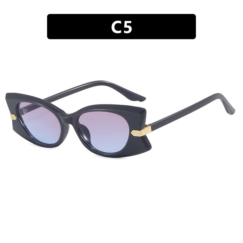 Damen Cat-Eye Sonnenbrille mit stilvollem Einsatz aus Metall und UV-Schutz Karnz