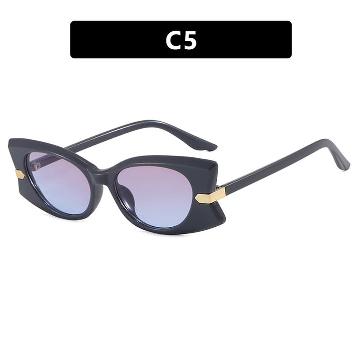 Damen Cat-Eye Sonnenbrille mit stilvollem Einsatz aus Metall und UV-Schutz Karnz