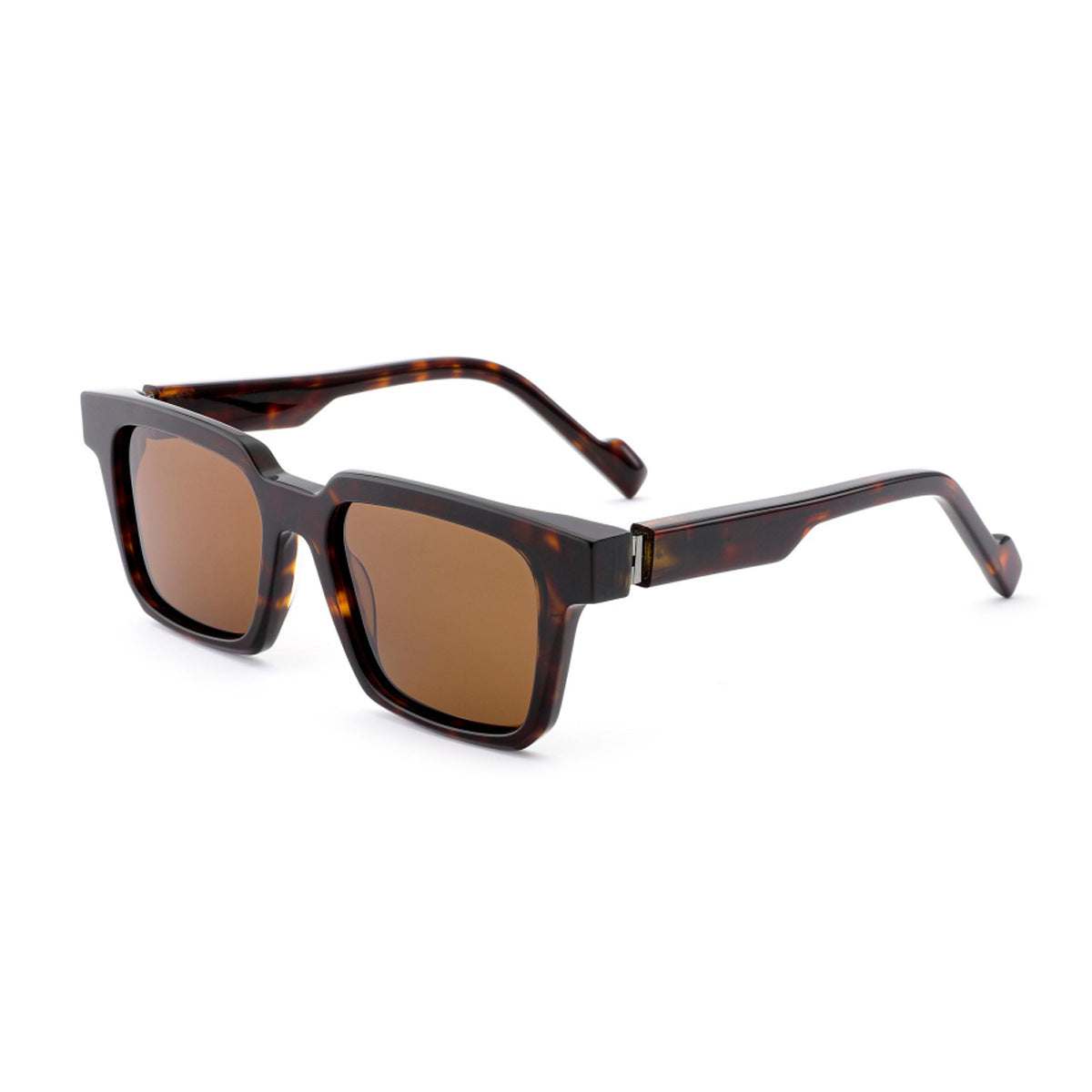 Damen Sonnenbrille im modernen, kantigen Design mit bräunlichen Gläsern Karnz