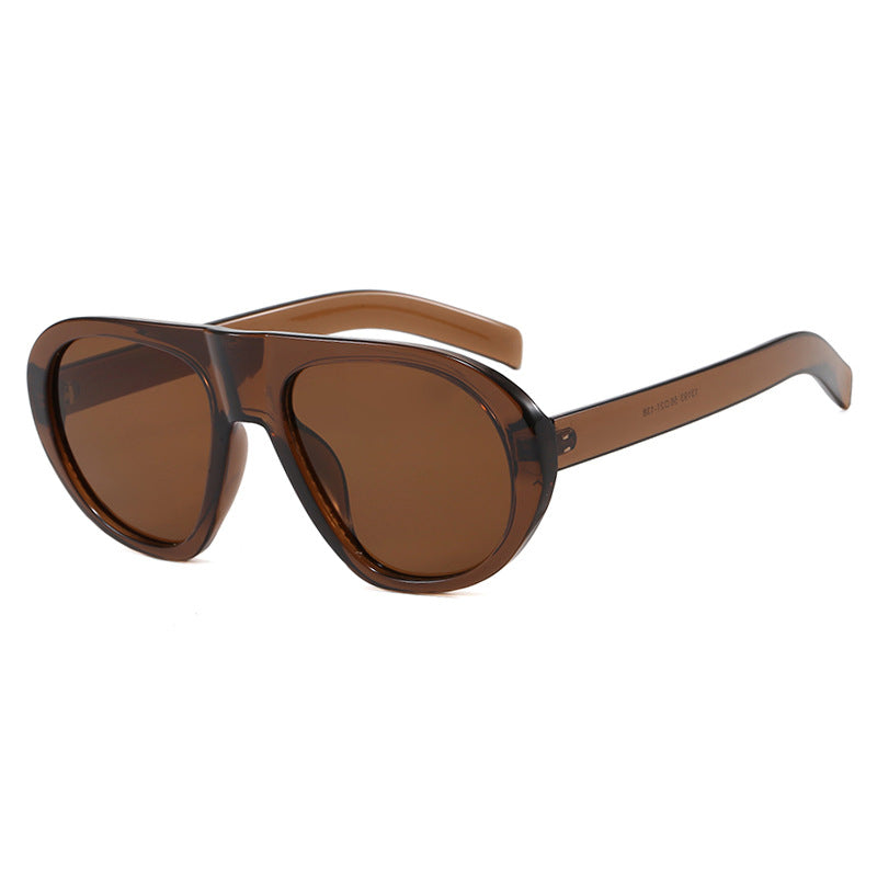 Damen auffällige Sonnenbrille mit futuristischem Rahmen und robustem Design Karnz