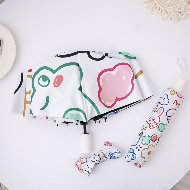 Damen kreativer Faltregenschirm mit bunten Motiven Karnz