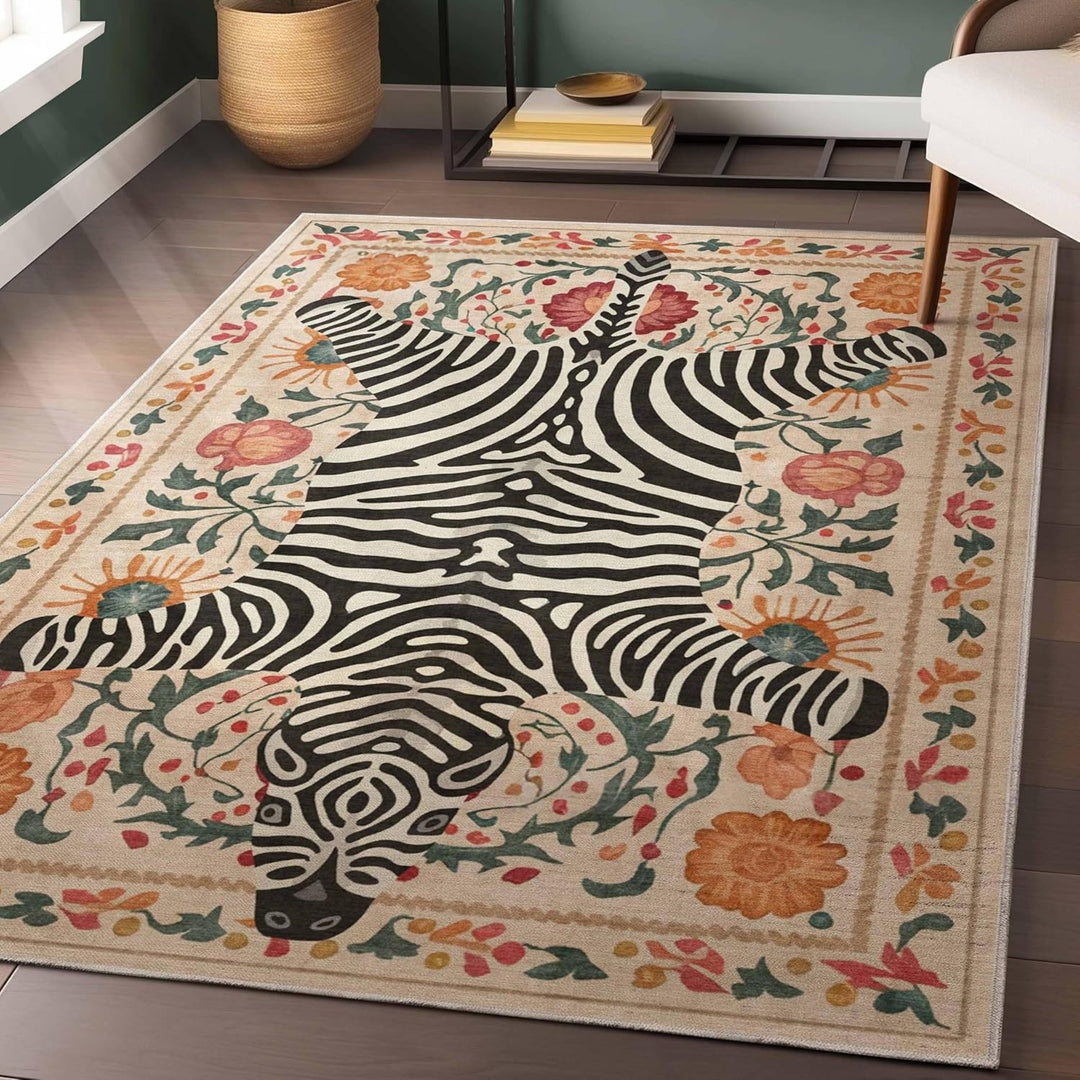 Künstlerischer Tigerprint Bereichsteppich Karnz