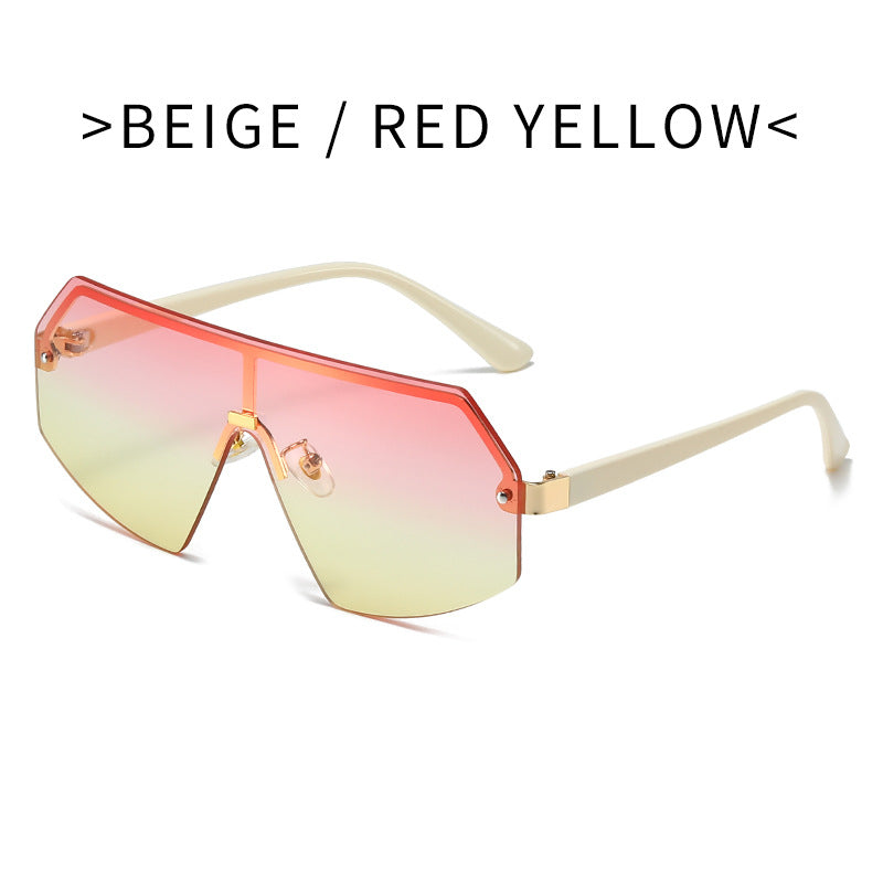 Damen futuristische Oversized-Sonnenbrille mit innovativem Rahmen Karnz