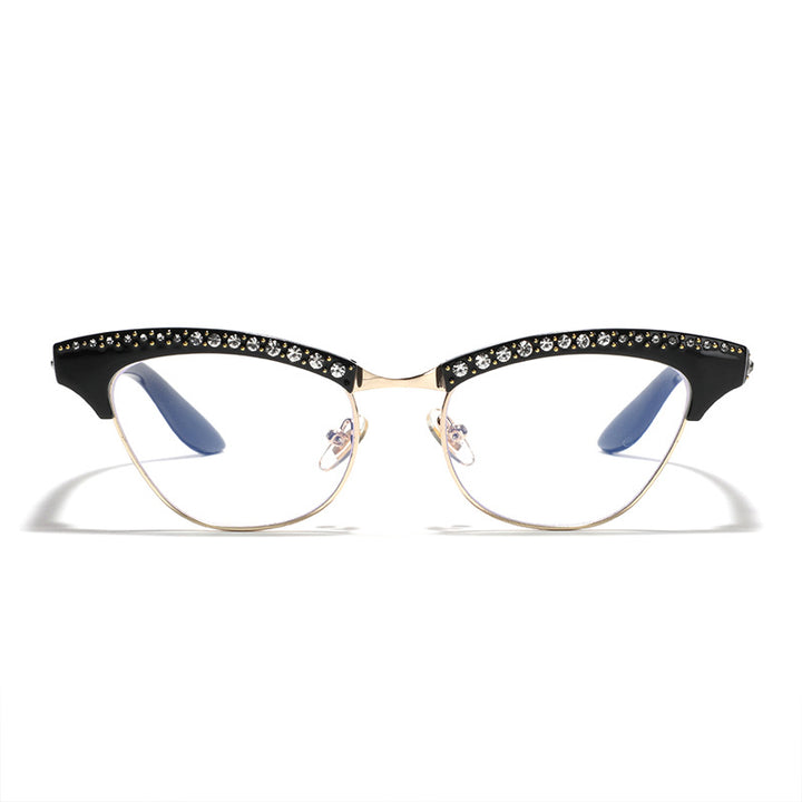 Damen Katzenaugen Brille mit eleganten Glitzerdetails Karnz