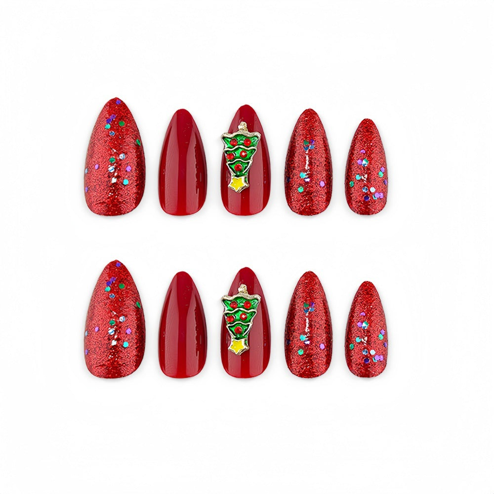 Kunstnägel mit Festlichem Weihnachtsmotiv Karnz