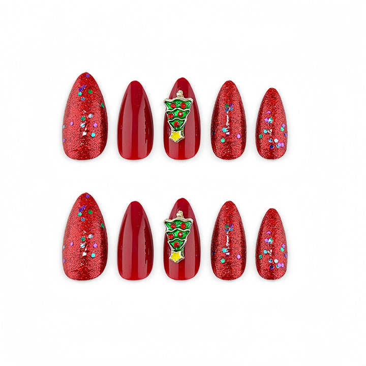 Kunstnägel mit Festlichem Weihnachtsmotiv Karnz