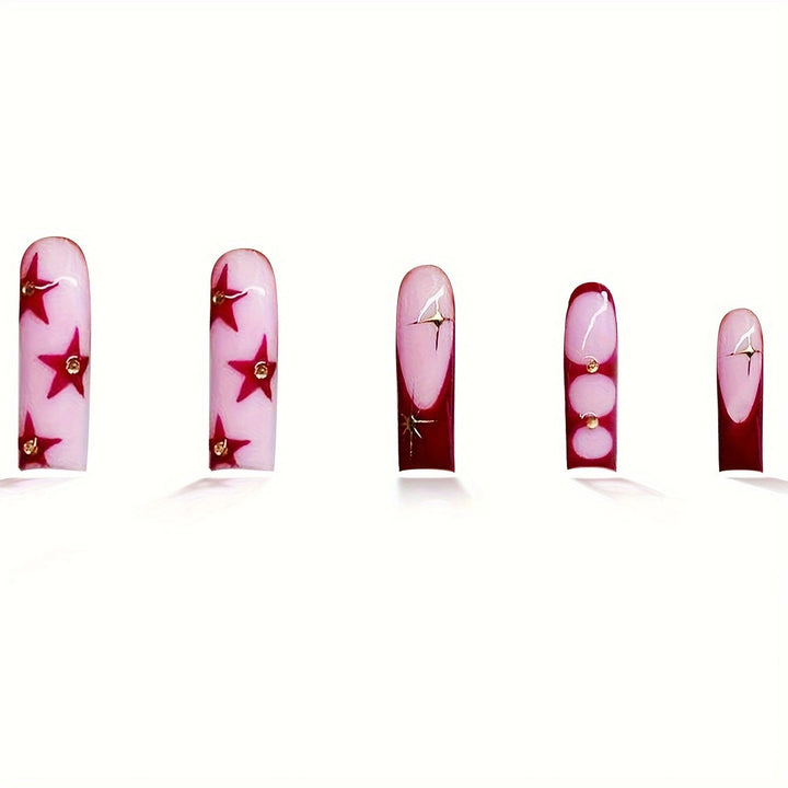 Star-Accent Press-On Nagelkunst Karnz