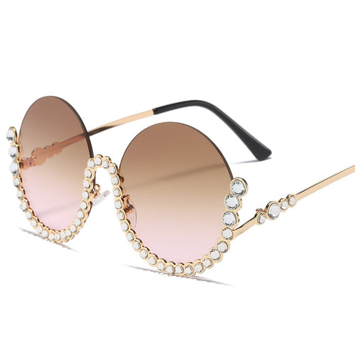 Damen Designer-Sonnenbrille mit glamourösen Kristallakzenten Karnz
