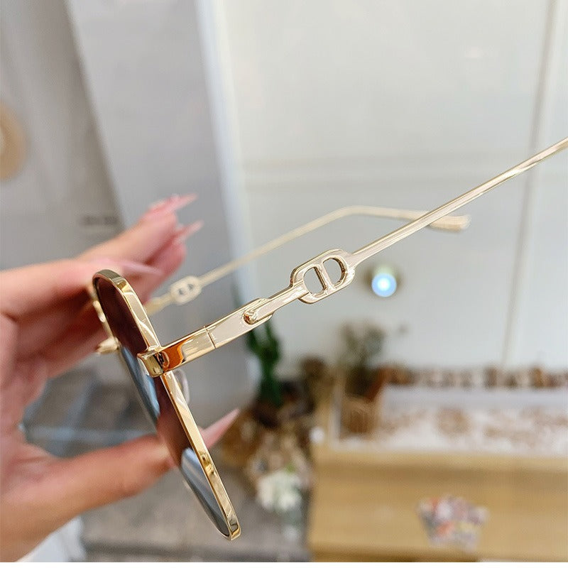 Damen geometrische Oversized-Sonnenbrille Karnz