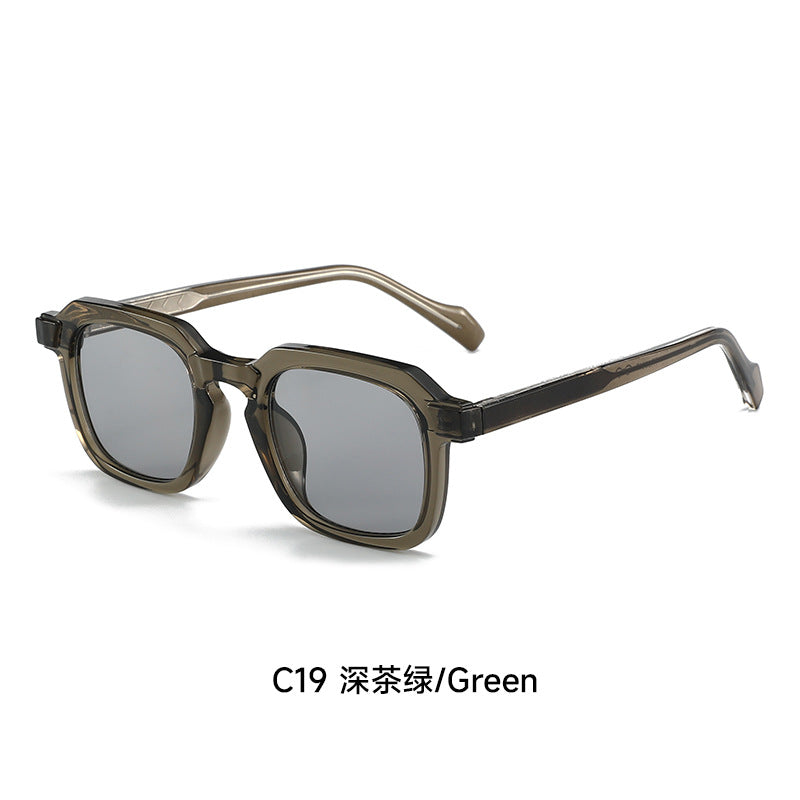 Damen moderne, geometrische Sonnenbrille mit stilvollem, robustem Rahmen Karnz