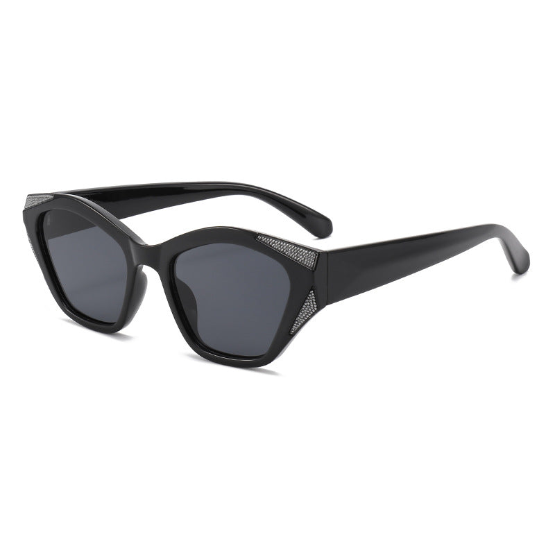 Damen modische oversized Sonnenbrille mit glitzernden Akzenten Karnz