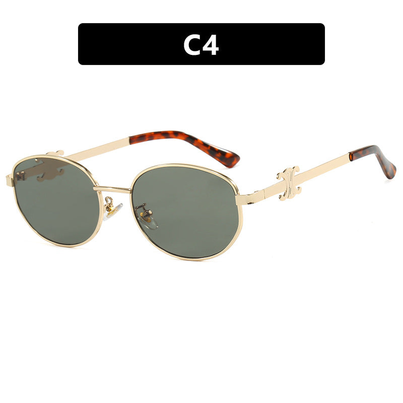 Damen stilvolle Designer Sonnenbrille mit elegantem Metallrahmen Karnz