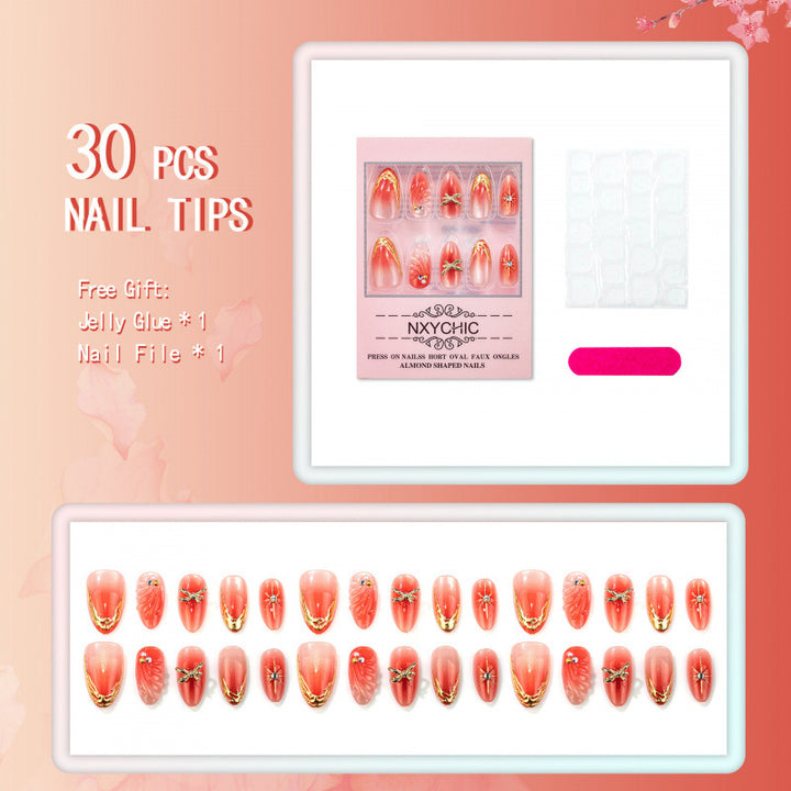 Künstlerisches Blumendesign Press-On Nail Set