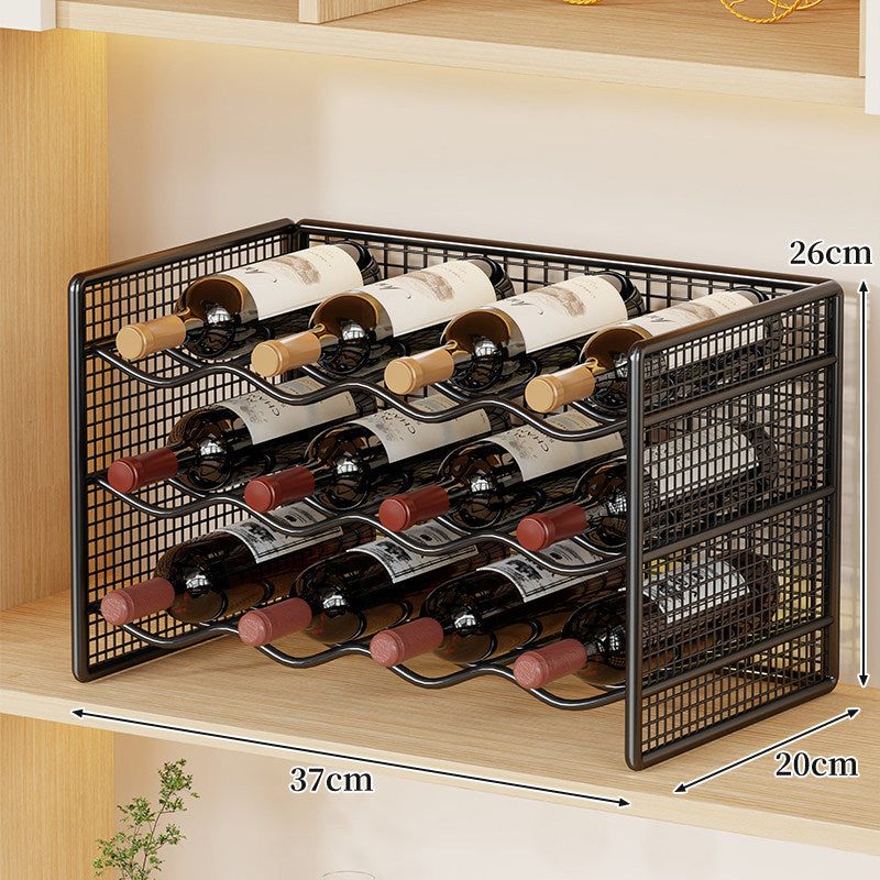 Kompakter Tisch Metall Draht Weinflaschen Organizer
