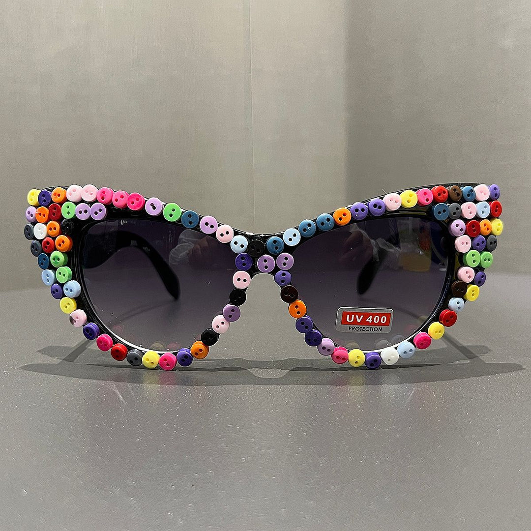 Damen Cat-Eye Sonnenbrille mit farblich akzentuiertem Rahmen Karnz