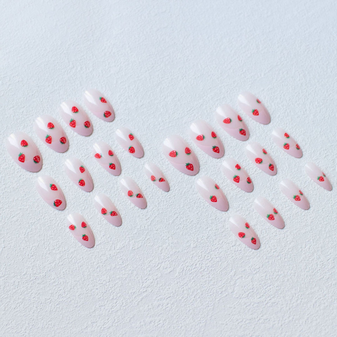 Erdbeer-Themen-Acryl-Nagelkunst-Set