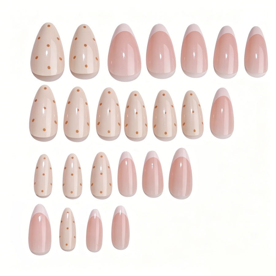 Kunstnagelset mit eleganten Farbverläufen und feinen Punkten Karnz