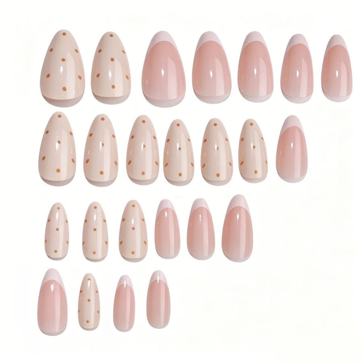 Kunstnagelset mit eleganten Farbverläufen und feinen Punkten Karnz