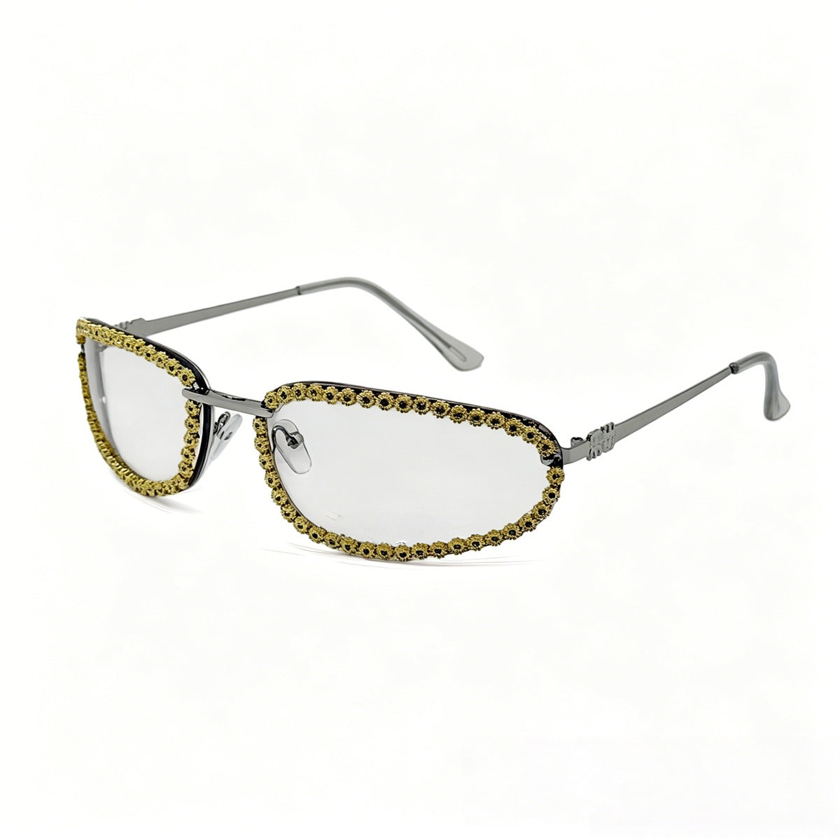 Damen modische Sonnenbrille mit funkelndem Strassbesatz Karnz