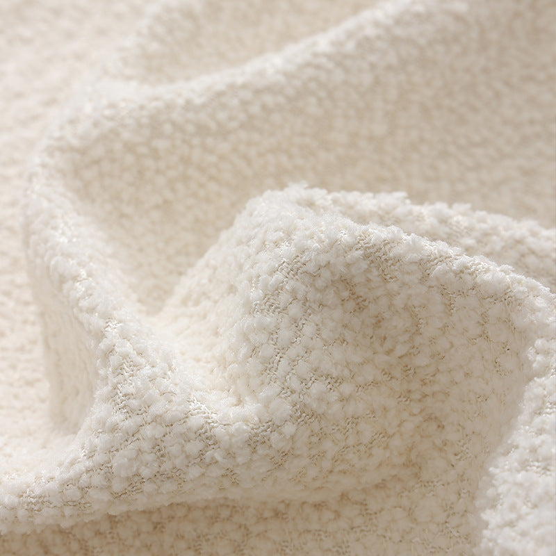 Rechteckiges Bouclé-Lumbar-Kissen mit strukturierter Teddy-Oberfläche Karnz