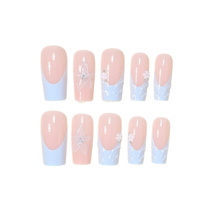 3D Floral Decorative Press-On Nail Art Karnz