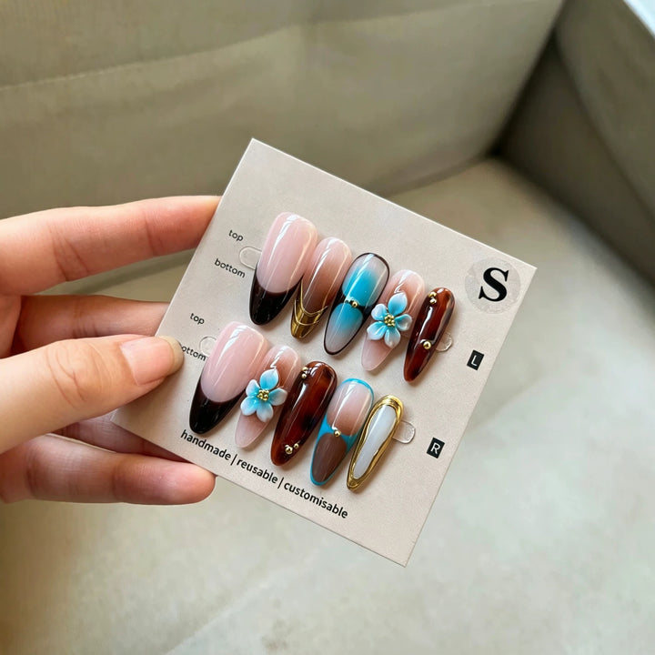 Modisches Handgefertigtes Press-On Nagelkunstset