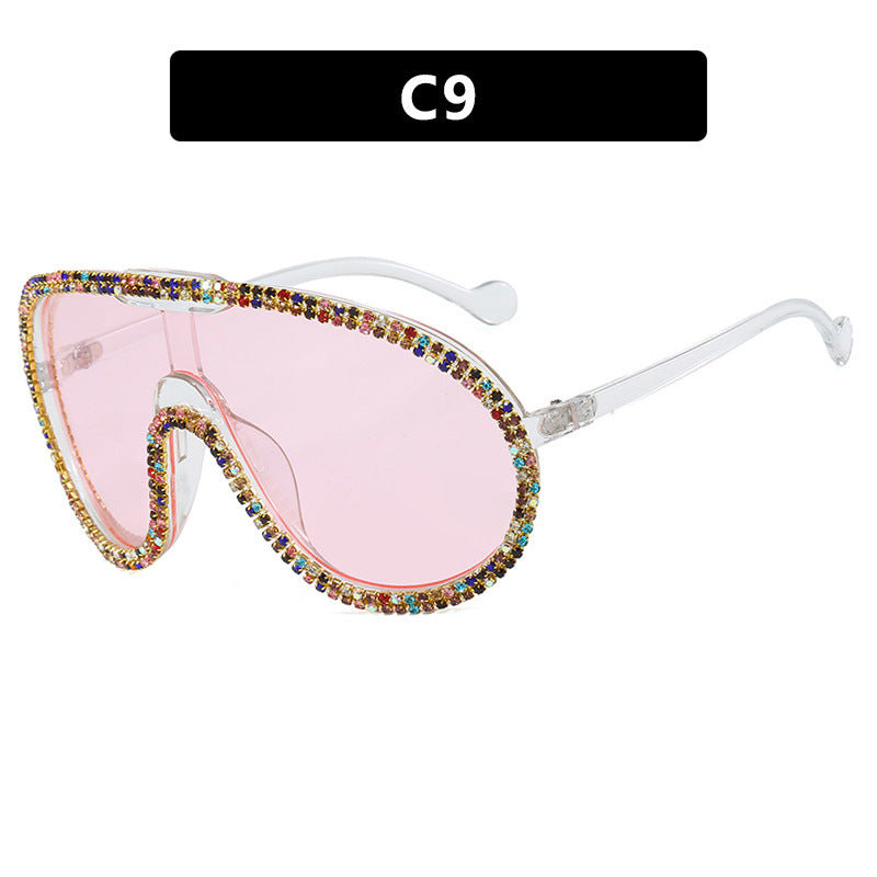 Damen extravagante Sonnenbrille mit funkelndem Rahmen Karnz