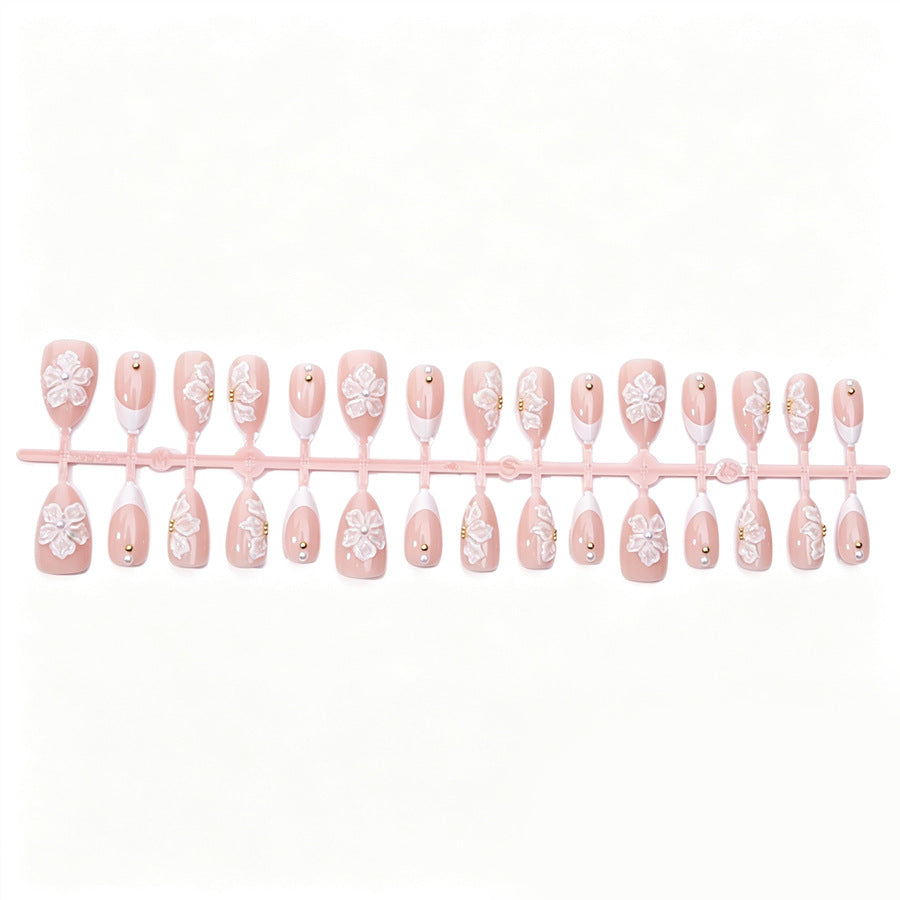 Handgemachtes Floral Design Press-On Nail Set Karnz