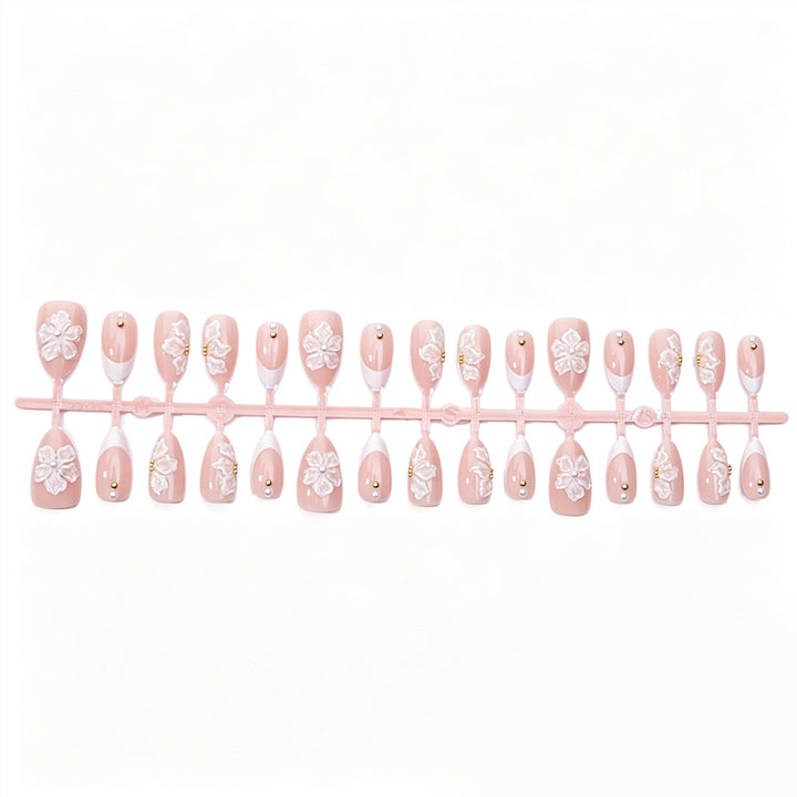 Handgemachtes Floral Design Press-On Nail Set Karnz
