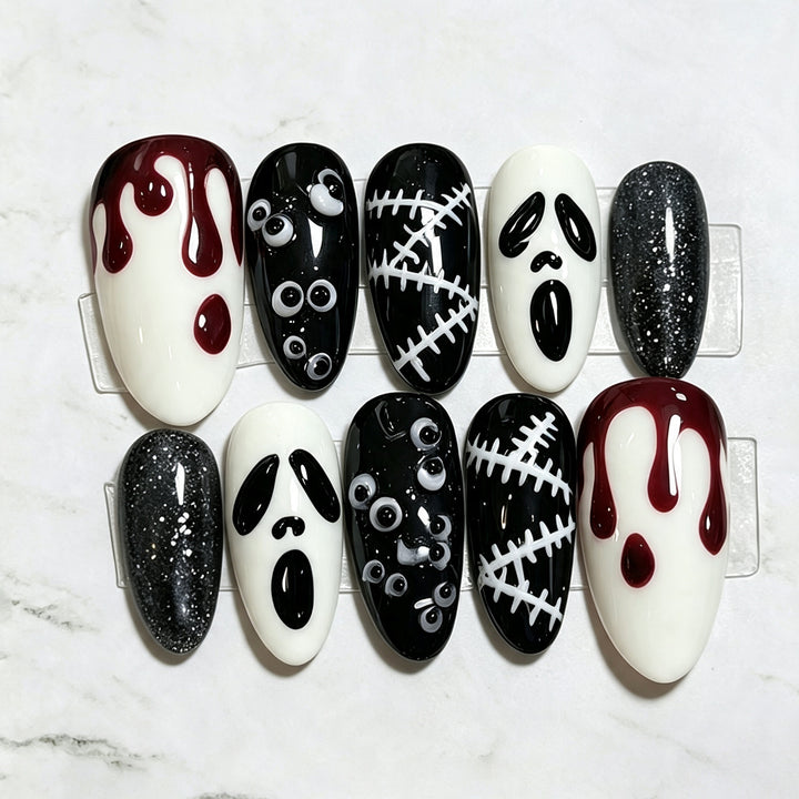 Halloween-Themen Press-On Nagelkunst Set 1790636292