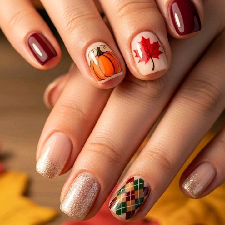 Saisonales herbstliches Nagelkunst-Set Karnz