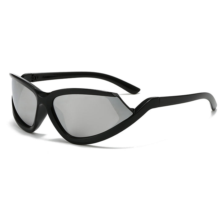 Damen futuristische Sonnenbrille mit aerodynamischem Design Karnz