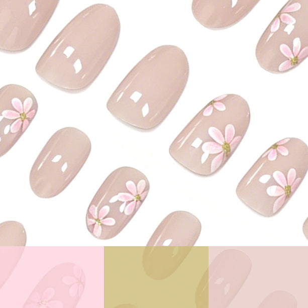 Blumige Press-On Nagelverzierungen Karnz