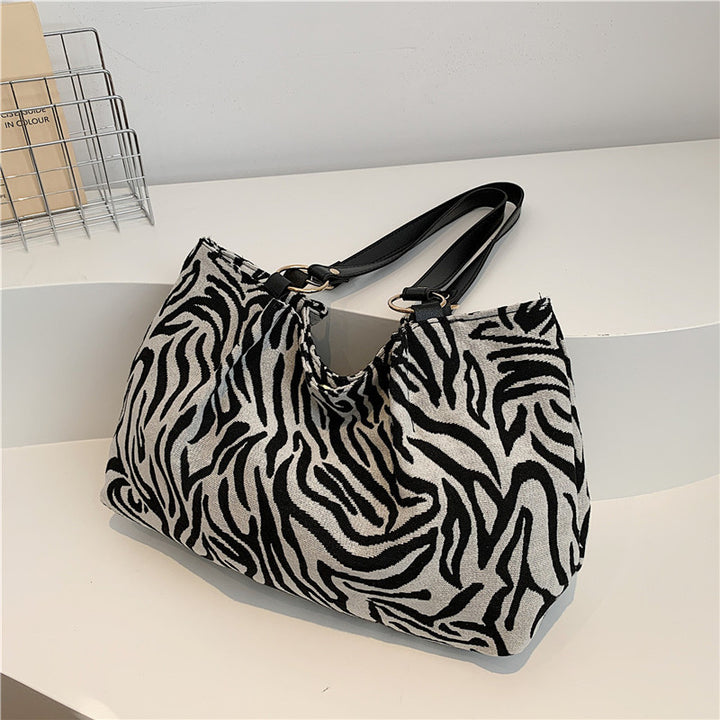 Stylische Zebra-Print-Canvas-Shopper-Tasche Karnz