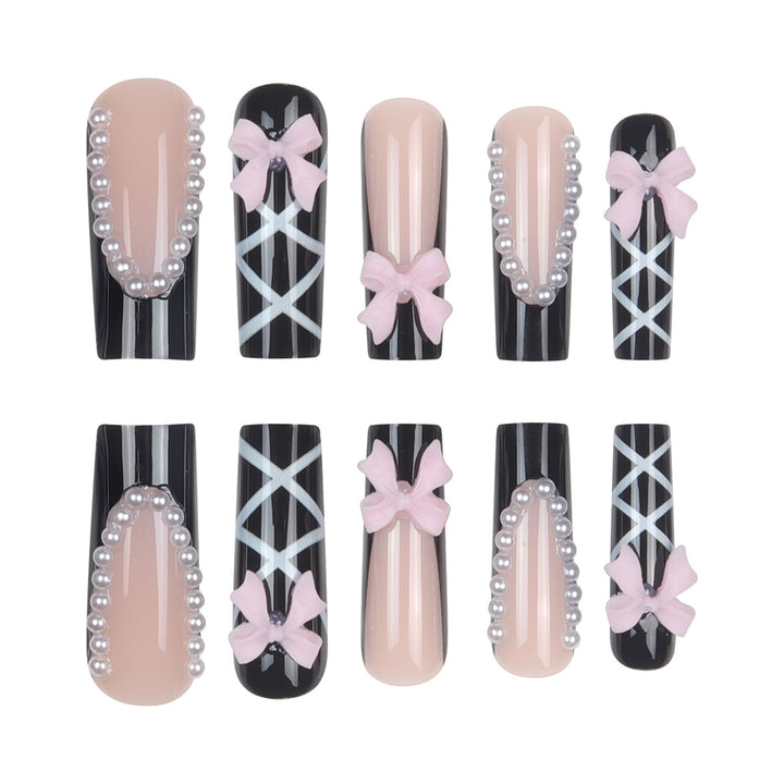 Künstlerisches Bogen-verziertes Stiletto-Nagelset Karnz