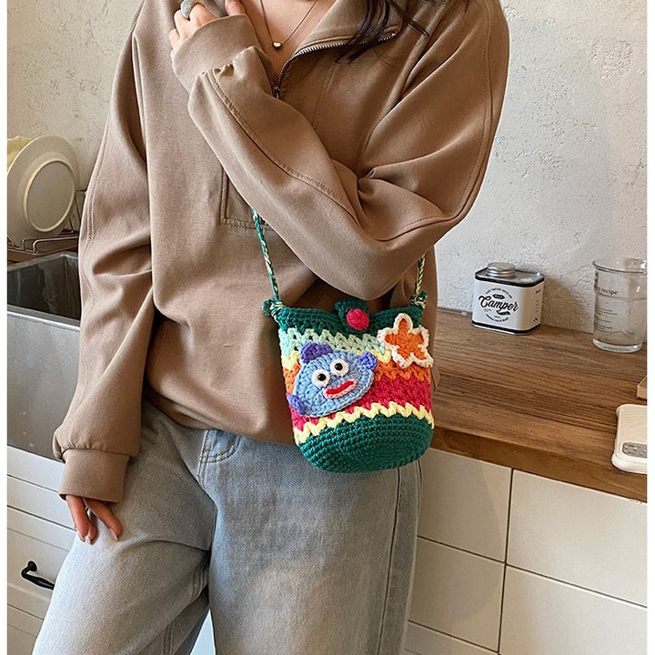 Spaß Häkel Fischförmige Mini Eimer Tasche