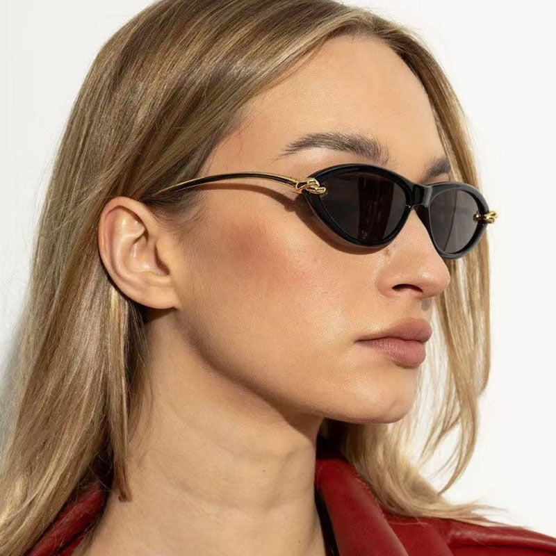 Damen Cat-Eye Sonnenbrille mit elegantem Metallrahmen und schützendem UV-Filter Karnz