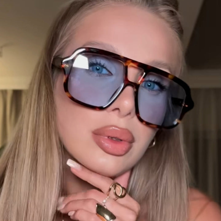 Damen stilvolle oversized Sonnenbrille im schlichten Design Karnz