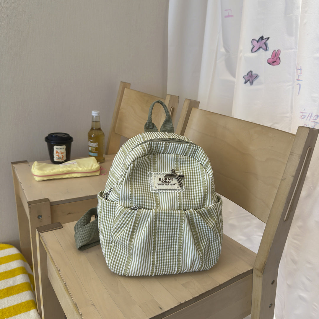 Stilvolle kleine karierten Muster Rucksack Karnz