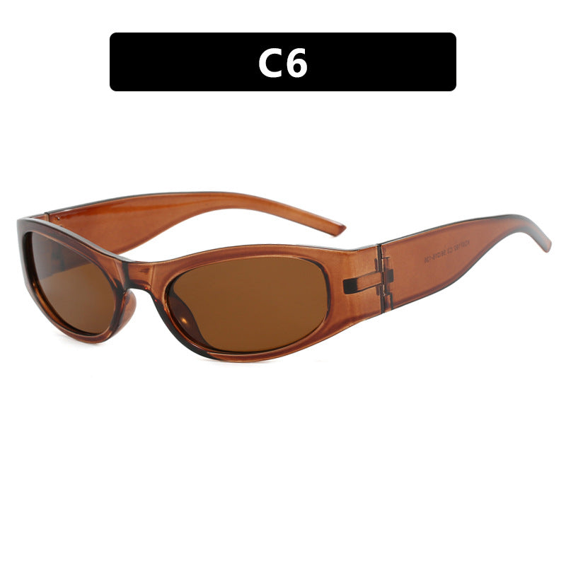 Damen sportliche Sonnenbrille mit breitem Rahmen und UV-Schutz Karnz