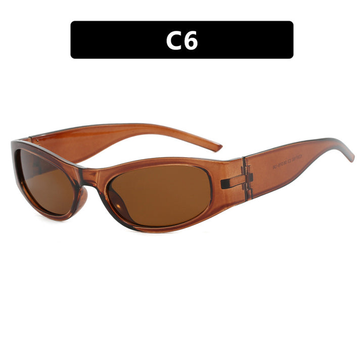 Damen sportliche Sonnenbrille mit breitem Rahmen und UV-Schutz Karnz