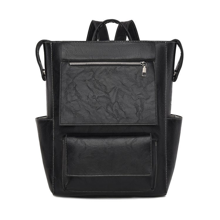 Multi-Taschen Echtes Leder Rucksack Karnz