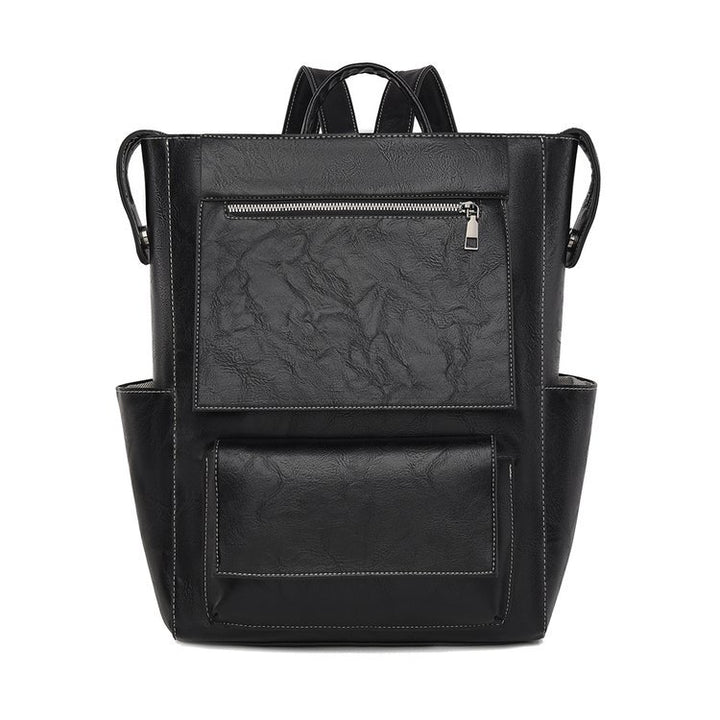 Multi-Taschen Echtes Leder Rucksack Karnz