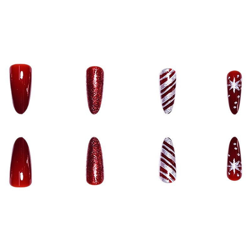 Festliche Feiertags-Stiletto-Nagelkunst Karnz